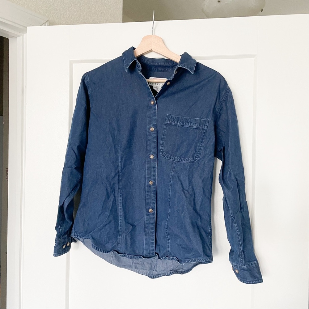 TALBOTS • vintage denim button down shirt